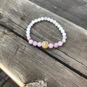 bracelet - Kunzite, pierre de lune et perle plaquée or